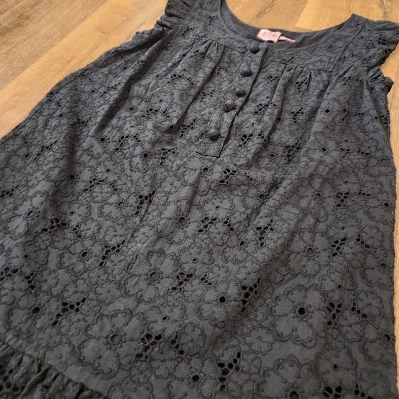 NWT Juicy Couture Eyelet embroidered floral ruffle Mini dress large Boho Twee - Picture 2 of 13